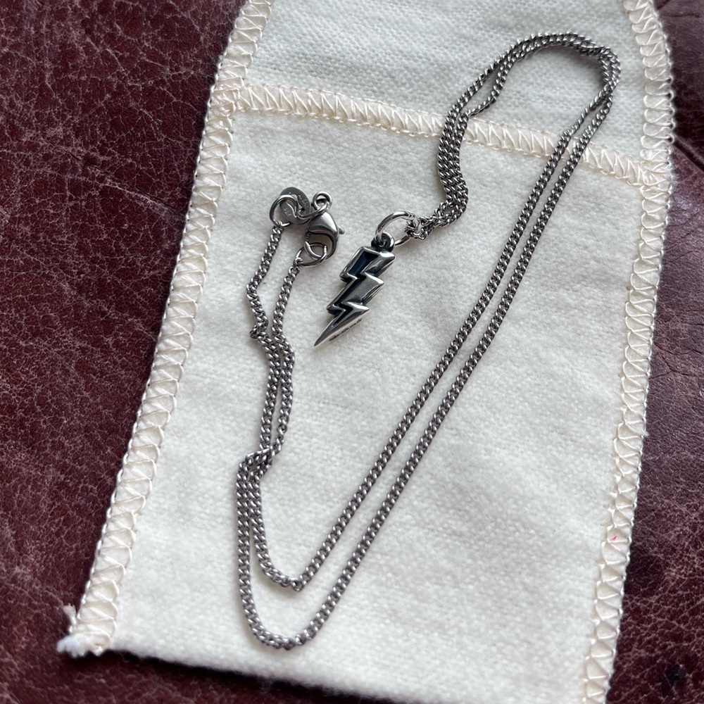 James Avery Lightning Bolt charm on 16” James Avery Curb chain